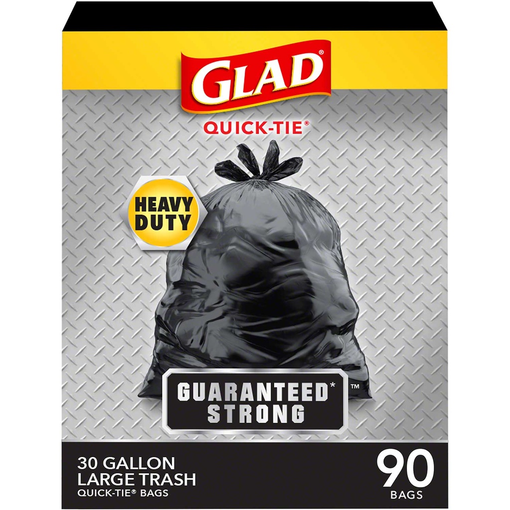 Glad® Guaranteed Strong Large Drawstring 30 Gal. Trash Bag - 90 ct. Box Image 6
