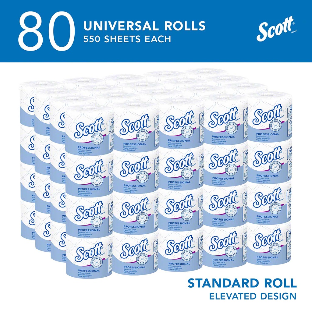 Scott® Standard Roll Toilet Paper - 4.0" x 4.0", White Image 3