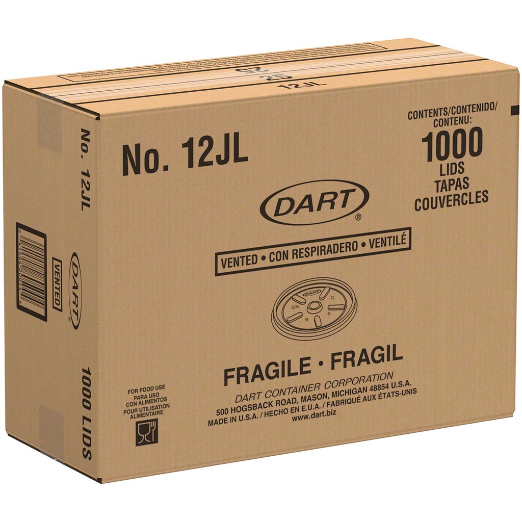 Dart® Vented Lid For 6/8/12 oz. Foam Cups & Containers - White Image 2