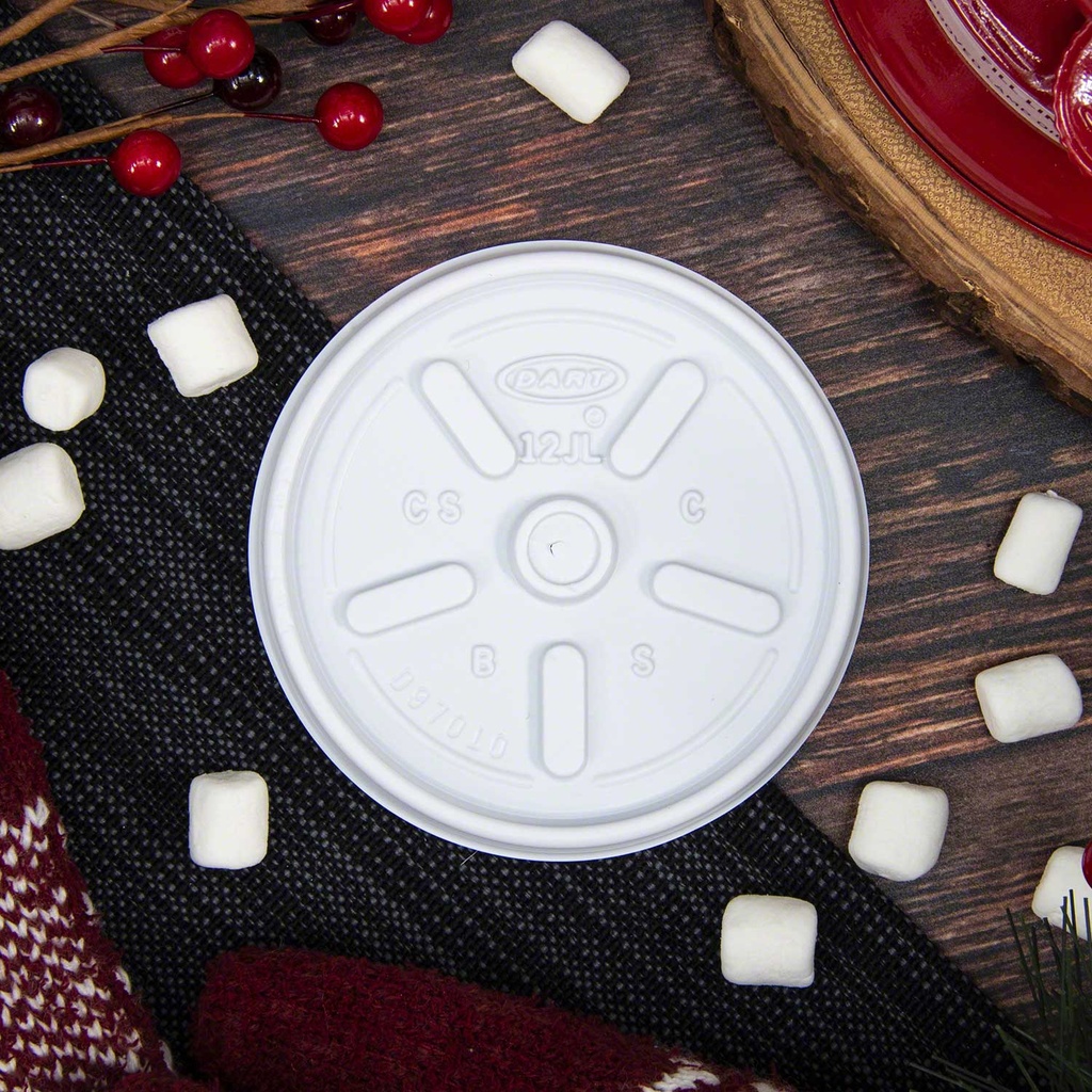 Dart® Vented Lid For 6/8/12 oz. Foam Cups & Containers - White Image 4