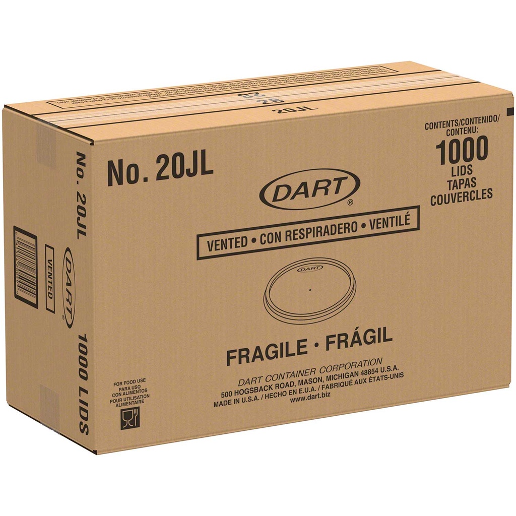Dart® 20 oz. HIPS Plastic Vented Lid - Translucent Image 2