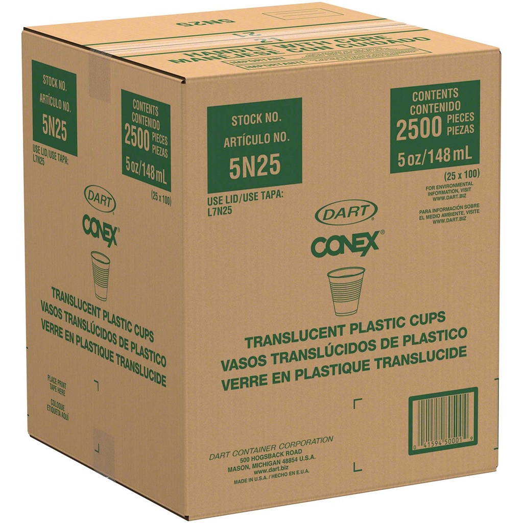 Conex™ Galaxy® HIPS Plastic Cold Cup - 5 oz., Translucent Image 2