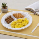 Dart® Famous Service® Impact Plastic Plate - 10 1/4", 3-Cmpt., White Image 4