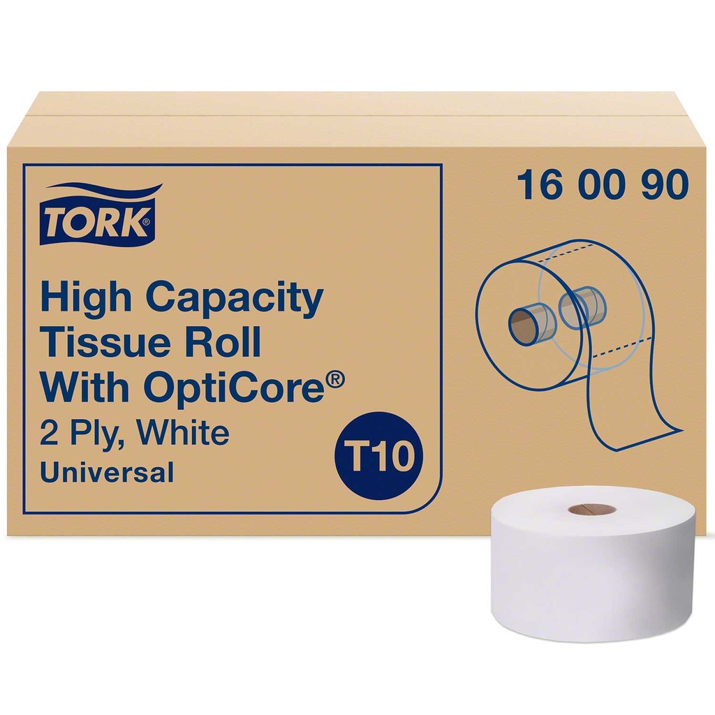 [ID-160090-CS] Tork® OptiCore® Universal Quality Mid-Size 2 Ply Toilet Paper - 3.8" x 3.5", White