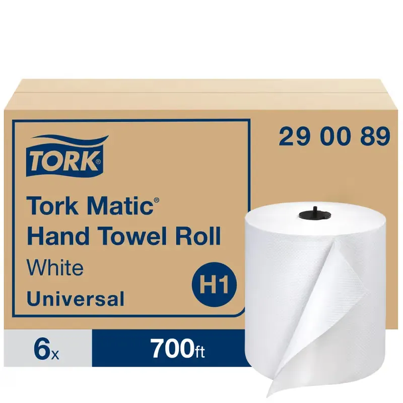 8"X700FT WHITE ROLL TOWEL 6/CS