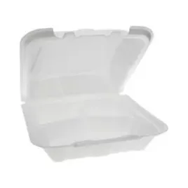 9X9X3.1 TRAY CONT HINGED WHITE 3 COMPARTMENT