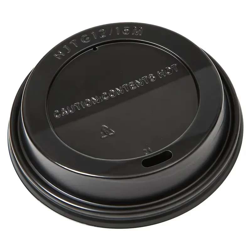VB LID HOT CUP DOME BLK 92MM