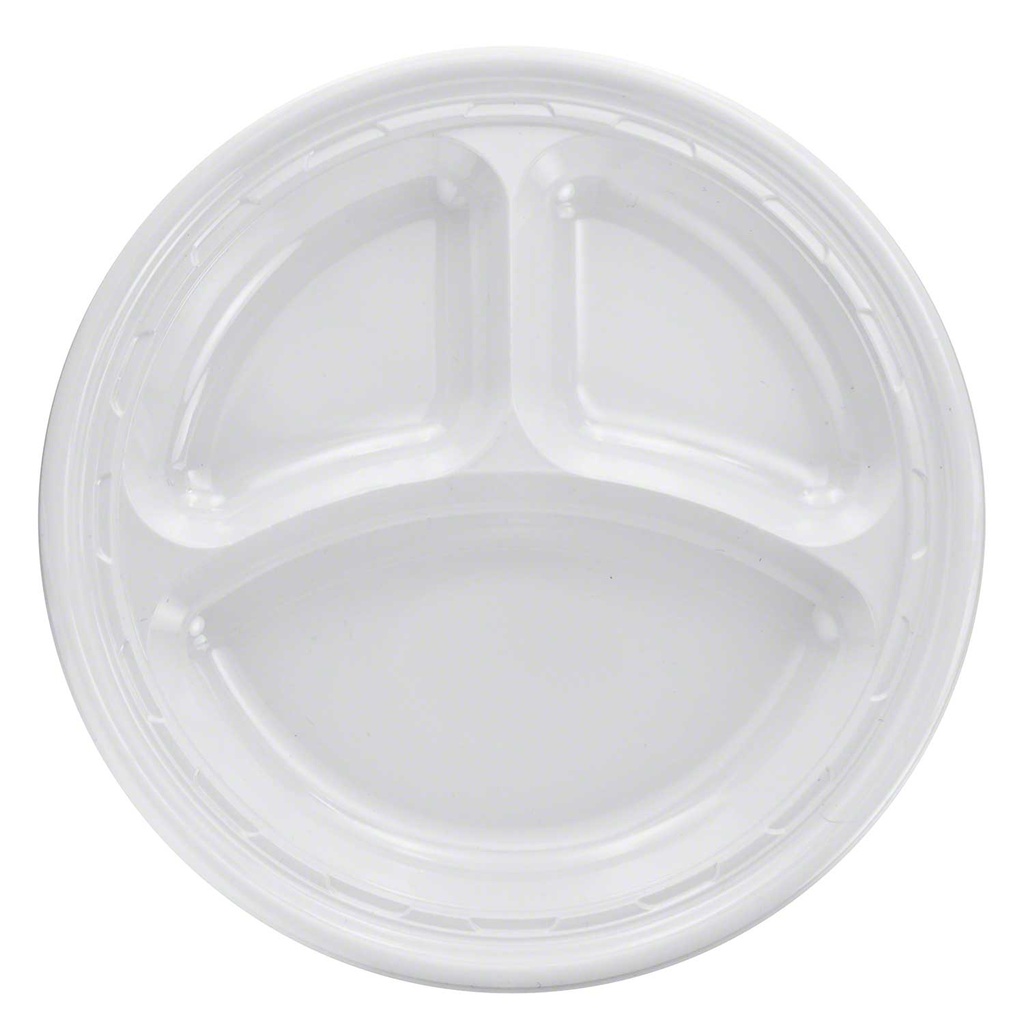 10.25" 3-COMP PLASTIC PLATE