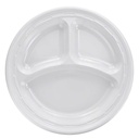 Dart® Famous Service® Impact Plastic Plate - 10 1/4", 3-Cmpt., White