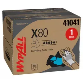 X80 WYPALL CLEANING TOWEL 11.1X16.8  BLUE 160/CS